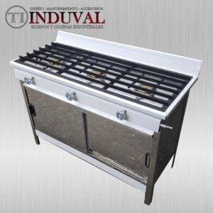CO1Q3M: Cocina de 3 quemadores en acero inoxidable