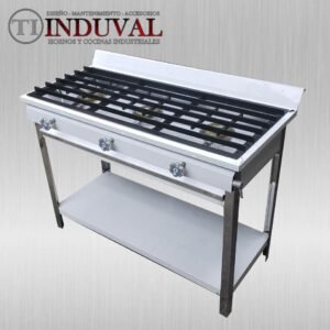 CO2Q3E: Cocina de 3 quemadores en acero inoxidable