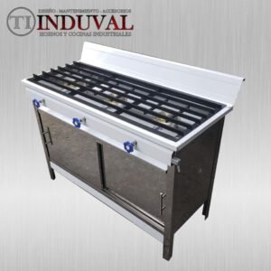 CO3Q3M: Cocina de 3 quemadores en acero inoxidable