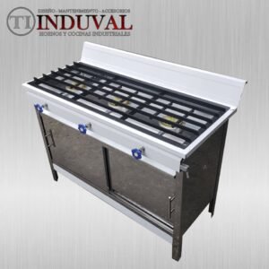 CO4Q3M: Cocina de 3 quemadores en acero inoxidable