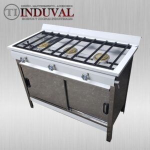 CO6Q3M: Cocina de 3 quemadores en acero inoxidable