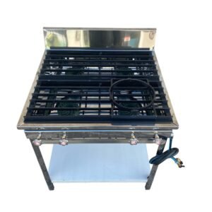 CO2QHGAIPTSP11: COCINA DE 4 QUEMADORES DE HIERRO GRANDE, EN ACERO INOXIDABLE